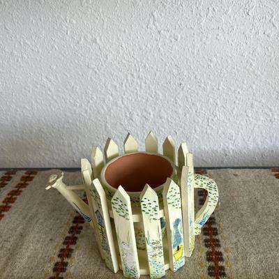 Sale Photo Thumbnail #133: Wood painter watering can with planter