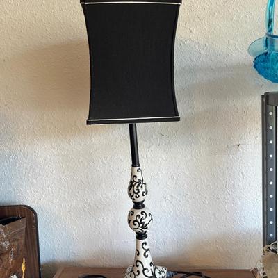 Sale Photo Thumbnail #233: Black and white lamp - see pics for measurements