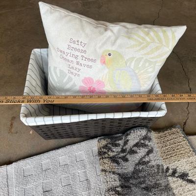 Sale Photo Thumbnail #239: Basket, pillow and rug