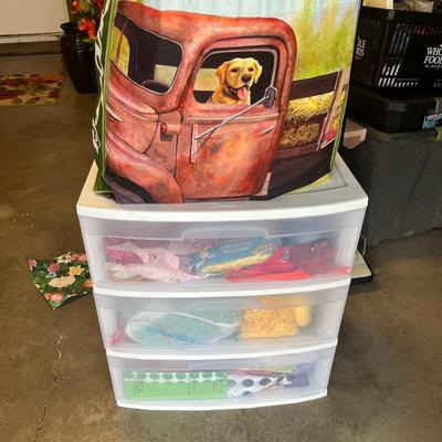 Sale Photo Thumbnail #241: 3 drawer storage container full of tissue paper and more, reusable shopping bag full of mostly unused gift bags for all occasions 