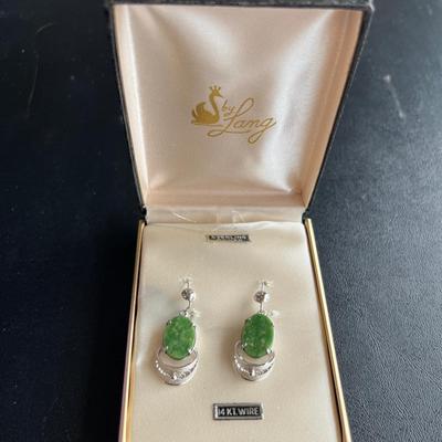 Sale Photo Thumbnail #265: Sterling silver earrings with stone in box