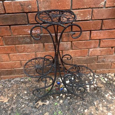 Sale Photo Thumbnail #358: 3 tier wrought iron plant stand