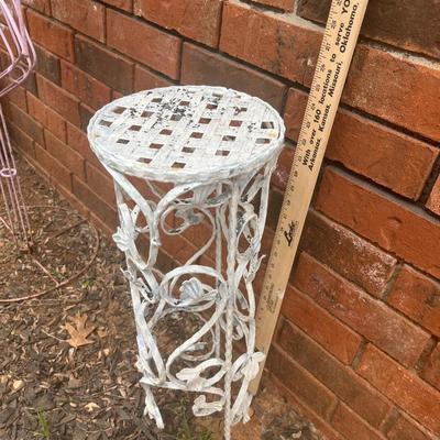 Sale Photo Thumbnail #361: Wrought iron plant stand, heavy - see pics for measurements