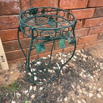 Sale Photo Thumbnail #362: Green metal plant stand - see pics for measurements