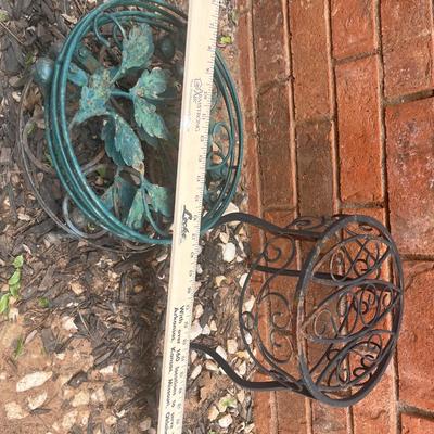 Sale Photo Thumbnail #367: 2 iron plant stands and 2 metal plant dollies