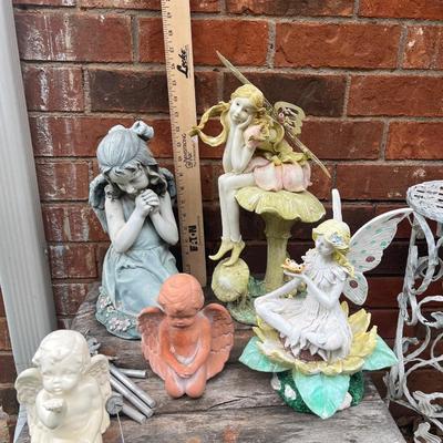 Sale Photo Thumbnail #387: Several garden fairy and angel statues - see pics for details