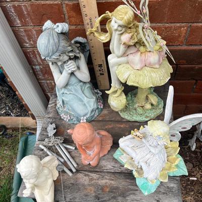 Sale Photo Thumbnail #388: Several garden fairy and angel statues - see pics for details