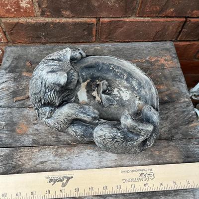 Sale Photo Thumbnail #427: Small concrete cat-shaped bird bath - see pics for details