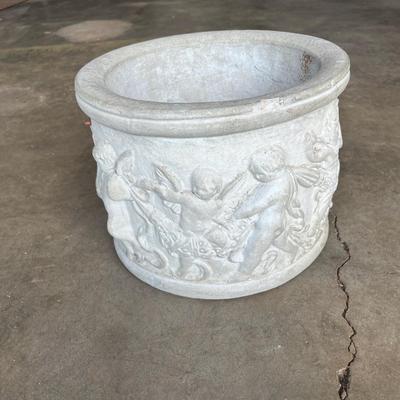 Sale Photo Thumbnail #439: Round concrete angel planter - see pics for details