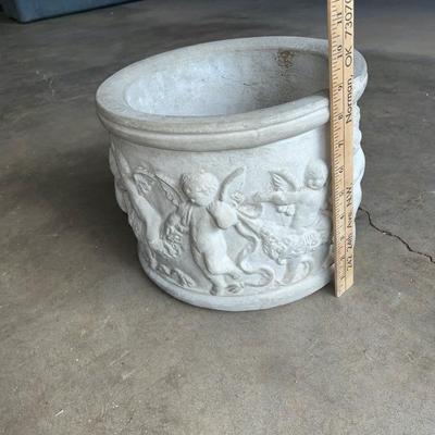 Sale Photo Thumbnail #441: Round concrete angel planter - see pics for details