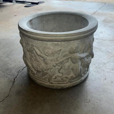 Sale Photo Thumbnail #440: Round concrete angel planter - see pics for details