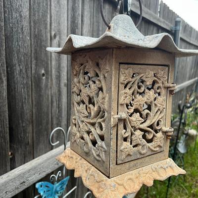Sale Photo Thumbnail #446: Wrought iron leaf lantern - heavy