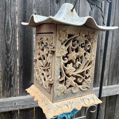 Sale Photo Thumbnail #444: Wrought iron leaf lantern - heavy