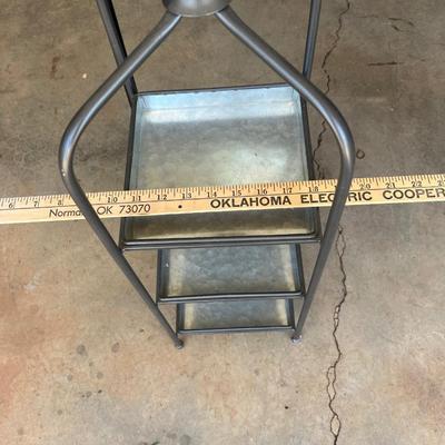 Sale Photo Thumbnail #490: 3 tier small metal shelf - see pics for measurements