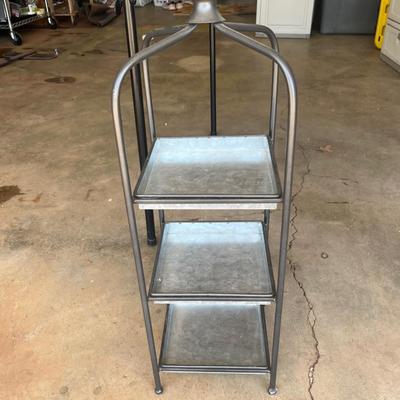 Sale Photo Thumbnail #488: 3 tier small metal shelf - see pics for measurements
