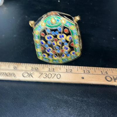 Sale Photo Thumbnail #511: Vintage Cloisonne Purse Christmas ornament