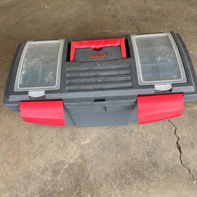 Sale Photo Thumbnail #524: 19" plastic tool box with tray and some tools