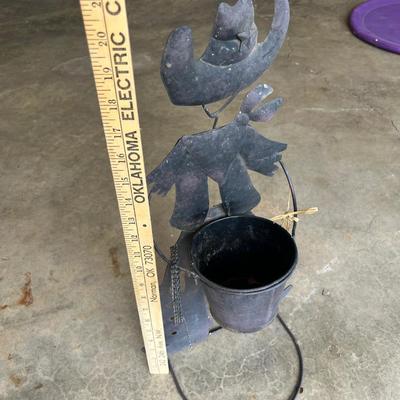 Sale Photo Thumbnail #662: Metal cowboy planter yard décor
