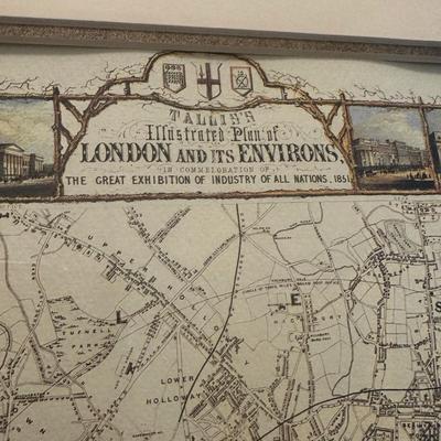 Sale Photo Thumbnail #355: Framed Decorative Map of London