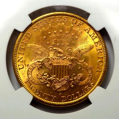 1898 S $20 NGC MS62 LIBERTY HEAD GOLD DOUBLE EAGLE GRADED COIN BULLION !