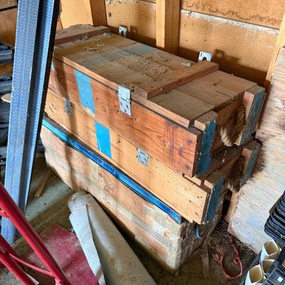 Sale Photo Thumbnail #16: Solid wood crates with metal latches and reinforced corners. Great for rustic décor, storage, or repurposing.