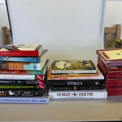 Sale Photo Thumbnail #22: Mix of fiction, faith, and thrillers including Grisham, Cussler, Albom, and more. Includes two Bibles. Some paperback wear but great reads.