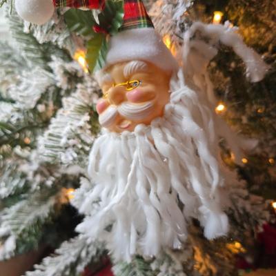 Whimsical Holiday Décor Lot – Snow flocked 4' Tree, Santa & Mrs. Dolls, Stockings & MUCH More!