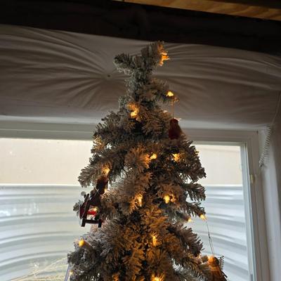 Whimsical Holiday Décor Lot – Snow flocked 4' Tree, Santa & Mrs. Dolls, Stockings & MUCH More!