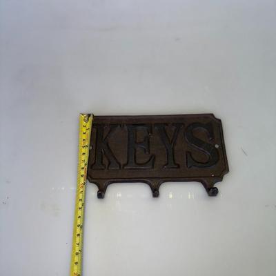 Sale Photo Thumbnail #36: Heavy-duty three-hook key holder with rustic finish. Wall mountable.