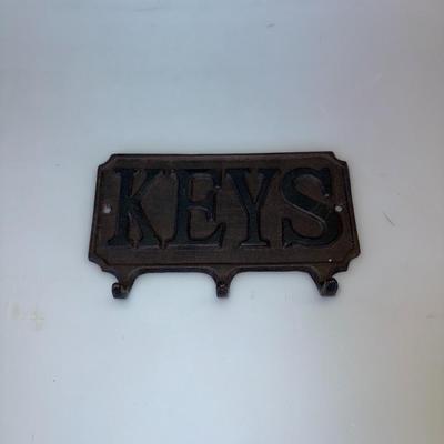 Sale Photo Thumbnail #34: Heavy-duty three-hook key holder with rustic finish. Wall mountable.