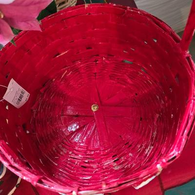 Holiday Cheer Décor Lot – Small Tree adorned with bows and more, Faux Poinsettias, Santa & More! Light up JOY