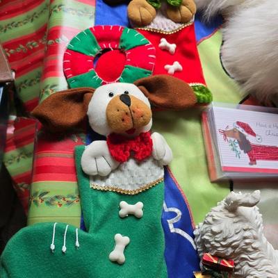 Mostly Dog-Themed Holiday Décor Lot – Pillows, Stockings, Blankets & More!