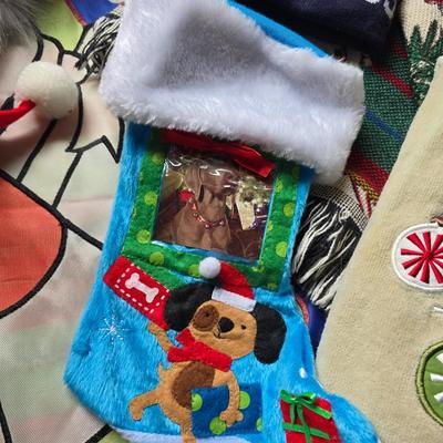 Mostly Dog-Themed Holiday Décor Lot – Pillows, Stockings, Blankets & More!