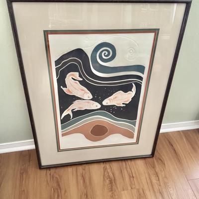 Sale Photo Thumbnail #25: “Surf I” signed and numbered print by Cynthia December. 81/150. 
In very good/excellent condition with no known defects. 
Dimensions with frame: 30”w x 39”h x 1”d