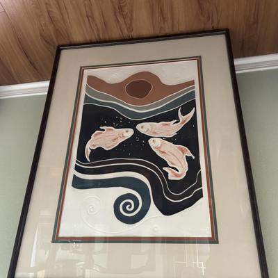 Sale Photo Thumbnail #24: “Surf I” signed and numbered print by Cynthia December. 81/150. 
In very good/excellent condition with no known defects. 
Dimensions with frame: 30”w x 39”h x 1”d