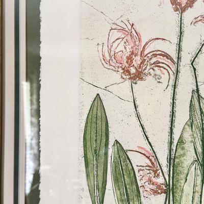 Sale Photo Thumbnail #32: “Surprise Lillies” artist proof print by Cynthia December. Signed. Dimensions with frame: 
29.5”w x 36”h
In very good/excellent condition with no known defects.