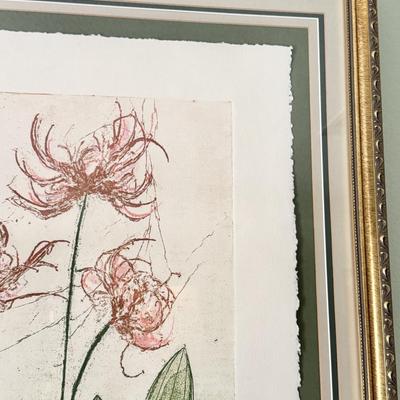 Sale Photo Thumbnail #31: “Surprise Lillies” artist proof print by Cynthia December. Signed. Dimensions with frame: 
29.5”w x 36”h
In very good/excellent condition with no known defects.