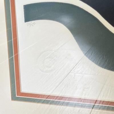 Sale Photo Thumbnail #36: “Surf III” by Cynthia December. Signed and numbered print. 81/150. Dimensions with frame: 30”w x 39”h x 1”d. In very good/excellent condition.