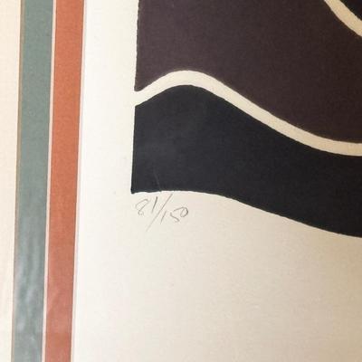 Sale Photo Thumbnail #42: “Surf II” signed and numbered print by Cynthia December. 81/150. Dimensions with frame: 30”w x 39”h x 1”d. In very good/excellent condition with no known defects.