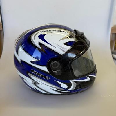 Sale Photo Thumbnail #80: Size not marked. Well-used with visible wear and scuffing, flip visor intact.