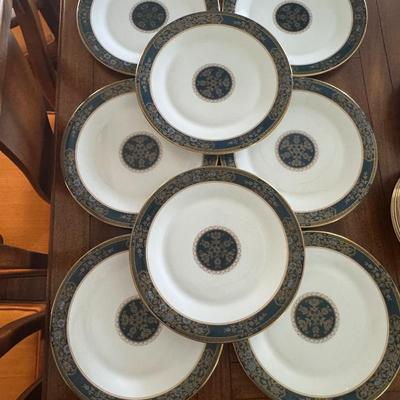 Sale Photo Thumbnail #69: Royal Doulton Carlyle pattern dinner plates. Set of 8. Dimensions: Dinner plates 10.6”w. One has some noticeable wear- see pictures.