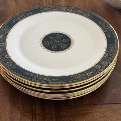Sale Photo Thumbnail #67: Royal Doulton Carlyle pattern dinner plates. Set of 8. Dimensions: Dinner plates 10.6”w. One has some noticeable wear- see pictures.