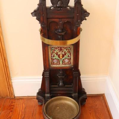 Victorian Walnut Umbrella Stand