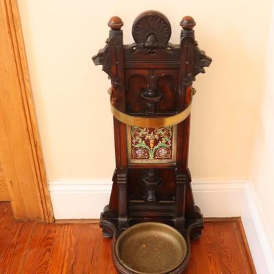 Victorian Walnut Umbrella Stand