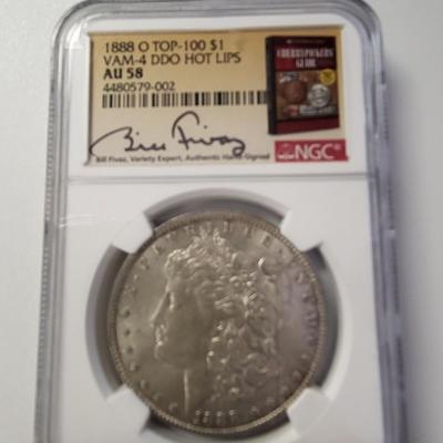 Morgan Dollar 1888 O HOT Lips AU-58 1 OF ONLY 31 KNOWN