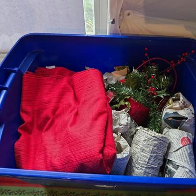 Holiday Drinkware & Serving Lot – Glasses, Bowls, Mugs & More! All in 21-gallon tote!