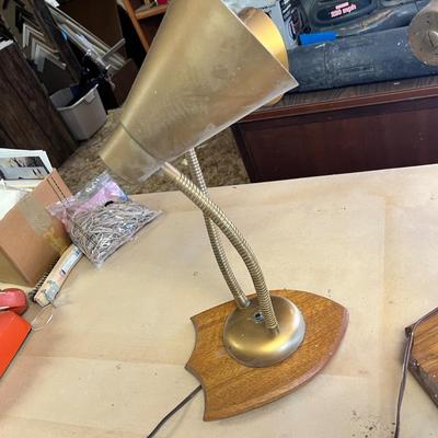Lot 331 Vintage Early American Double Headed wall lamps