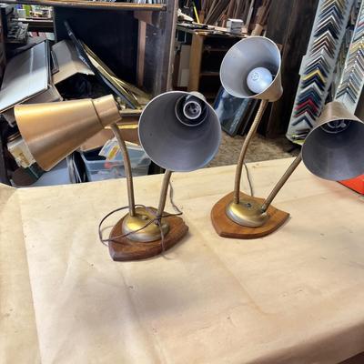 Lot 331 Vintage Early American Double Headed wall lamps