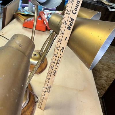 Lot 331 Vintage Early American Double Headed wall lamps