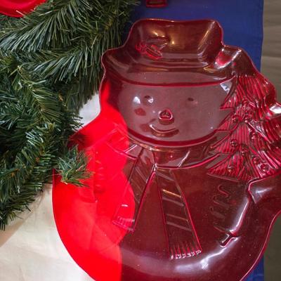 Huge Holiday Décor & Gift Lot – Linens, Lights, Tinsel Tree, Garland. classic red truck & More! All in a 65-quart Latch Box tote!